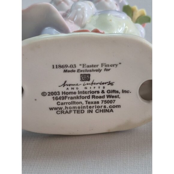 "Home Interiors & Gifts" Easter Finery Bunny Couple Figurine Pastel Ceramic Coll - Picture 3 of 9